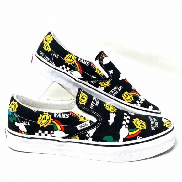 VANS Classic Slip On For Men Sneakers Yellow Black VN0A7VCF936 Shoes Low Canvas - Picture 2 of 12